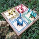 Jeu de petits-chevaux en bois et epoxy