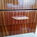 La poignée après vernis, 3 couches de vernis monocomposant polyuréthane.