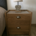 Table de chevet deux tiroirs en chêne