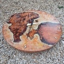 Horloge cerisier & epoxy " monde à l'envers" Ø50cm
