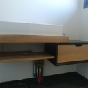 Meuble vasque en chêne