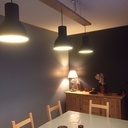 Lustre bois et métal