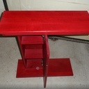 Console chêne  teintée en rouge