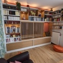 Biblio - TV en chêne et ppm Blanc