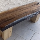 Banc rustique noyer et châtaigner