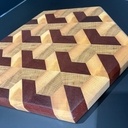 Planche à découper hexagonale, 3D, bois de bout