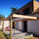 Pergola bois avec module Bioclimatique aluminium