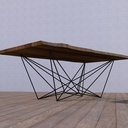 Fabrication d'une table en orme massif sur piètement "graphique"