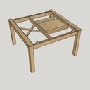 Une table carrée extensible