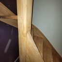 Escalier 2 quarts tournants en hévéa