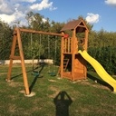 Portique balançoire et tobogan