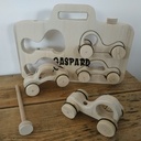Jouet - valise de voitures en bois