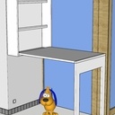 Tablette d'appoint repliable avec étagère