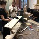 Etagère avec ouverture pour chat