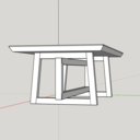 Table basse - Live edges et piètement à cadres