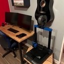 Table basse hexagonale joints type pont de bateau