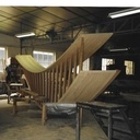 Escalier quart de cercle en lamellé-collé