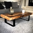 Table basse industriel bois et metal