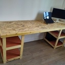 Bureau établi en bois de récup