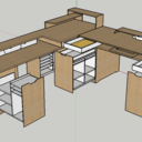 Grand bureau double en angle