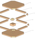 Eclaté de l'assise du tabouret