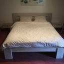 Lit en chêne blanchi