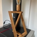 Lampe en chêne façon Samuel Mamias et son support