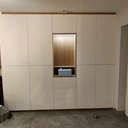 Placard d'entrée blanc mat et chêne