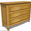 Commode trois tiroirs sculptés dans le style liégeois