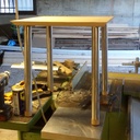 Table basse chene inox