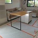 Façade de bar & plan d'ilot centrale sur pied en acier