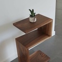 Desserte de fauteuil en Noyer 3 usages