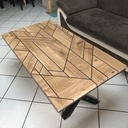 Table basse joints type pont de bateau