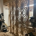 Claustra chêne design kumiko