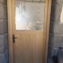 Porte vitrée. Chataignier.