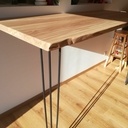 Table haute brute avec 2 pieds en épingle
