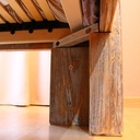 Lit effet patiné 180 x 200 en bois de charpente