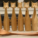 Cuillère en cerisier - double tête de trol