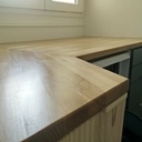 Plan de travail en angle - hêtre et chêne