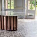 Table de réunion en noyer et quartzite