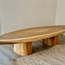 Rénovation table basse. Iroko.