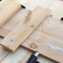 Tiroirs cuisine rustique en mélèze lamelle collé