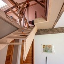 Escalier quart tournant châtaigner