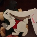 Lapin en bois à tirer pour enfant