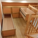 Les tiroirs du bas font 2m de profondeur dont 1m50 de sortie partielle, ceux du haut 1m50 dont 1m utile à sortie totale.