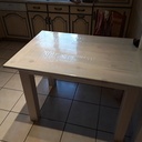 Table de cuisine en bois de récupération