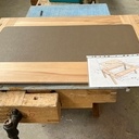 Table basse façon petit bureau avec piétement démontable