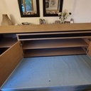 Meuble TV suspendu (replaqué chêne / valchromat)