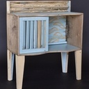 Meuble chevet "Contrevents et Marées" en bois sur-cyclé