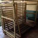 Rangement bois chauffage fabriqué en palette.